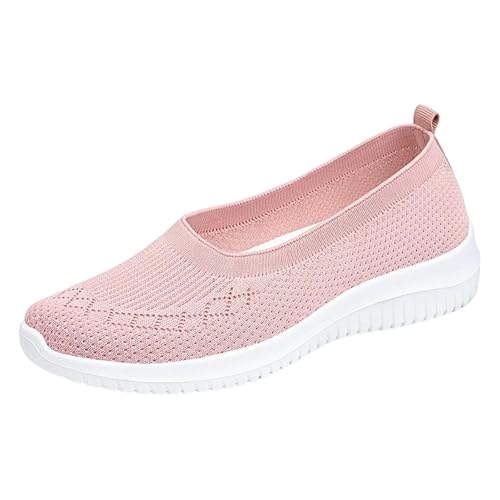 Mocasines casuales para mujer, cómodos, planos, de punta redonda, para uso diario, citas, viajes, primavera, verano, zapatillas de moda, Rosa., 37 EU