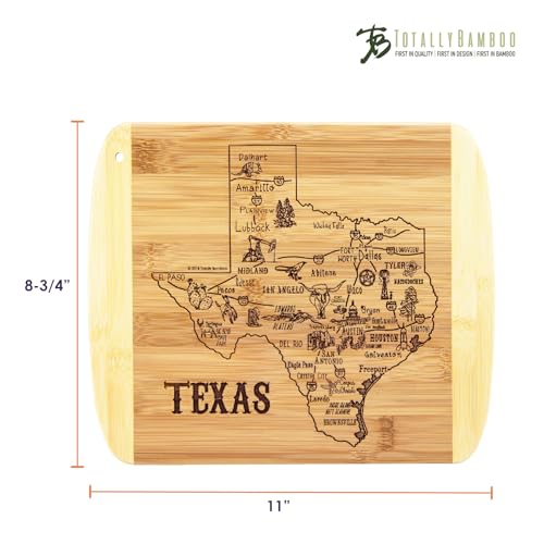 Totally Bamboo A Slice of Life Texas State Serving and Cutting Board, 11" x 8.75"