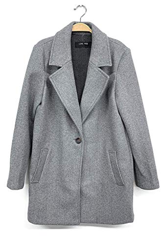 Love Tree Women's Juniors Oversized Brushed Coat (XL, Gray)