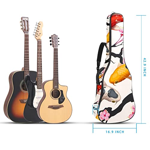 Housse de transport rembourrée en tissu Oxford imperméable pour guitare avec bandoulière réglable Motif poissons et… - Les Beatles, Paul McCartney, John Lennon, RIngo Starr, George Harrison Housse de transport rembourrée en tissu Oxford imperméable pour guitare avec bandoulière réglable Motif poissons et… – Image 6