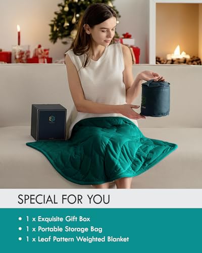 Image of Kaisa Weighted Lap Blanket 3 lbs 23 inch x 29 inch, Cozy Luxury Crystal Velvet Small Weighted Blanket for Adults, Portable Travel Weighted Blanket for Relaxation, All-Season Blanket, Machine Washable, Green