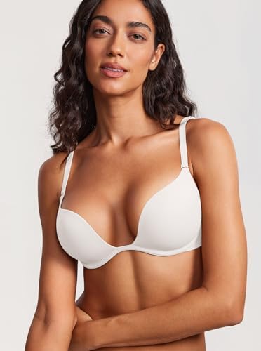 Calvin Klein Plunge push-up bh met kant • Donkerrood • de Bijenkorf
