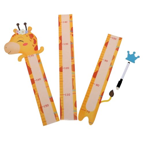 WRITWAA Adhesivo de Pared para Medir la Altura Tabla de Crecimiento Diseño de Dibujos Animados de Animal Pegatina Decorativa para Habitación Infantil Fácil Aplicación Superficies Lisas