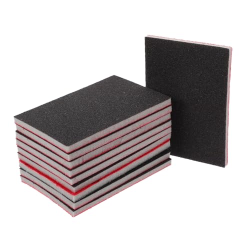 STOBAZA 10pcs Velvet Backed Sandpaper Block Foam Sander Pad for Drywall Wood Furniture