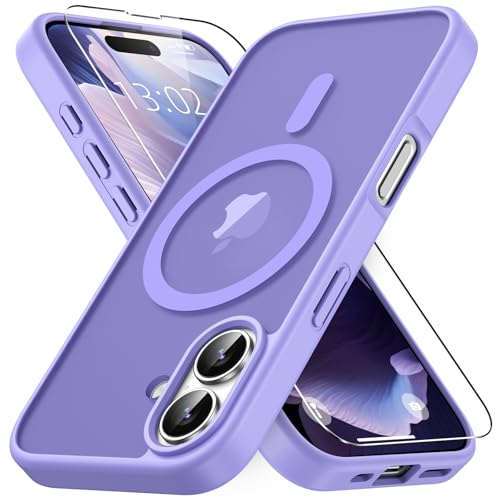 Protection de qualité militaire pour iPhone 17 coque translucide violette aimantée