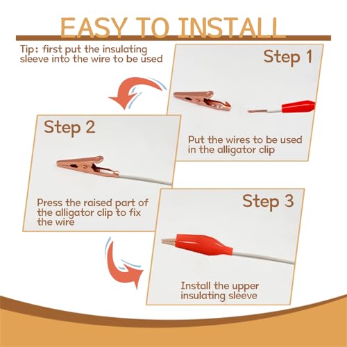 Image of 18PCS 3 Colors Brass Gator Clips, Alligator Clips Electrical Test with Soft Insulated Cover DD035