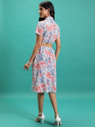 Image of Tokyo Talkies Women's Short Sleeves Open Collar Printed Dresses | Stylish Dresses | Casual Dresses