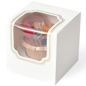 Happyhiram Auto Pop Up Bottom Mini-Cupcake-Schachteln Weiß