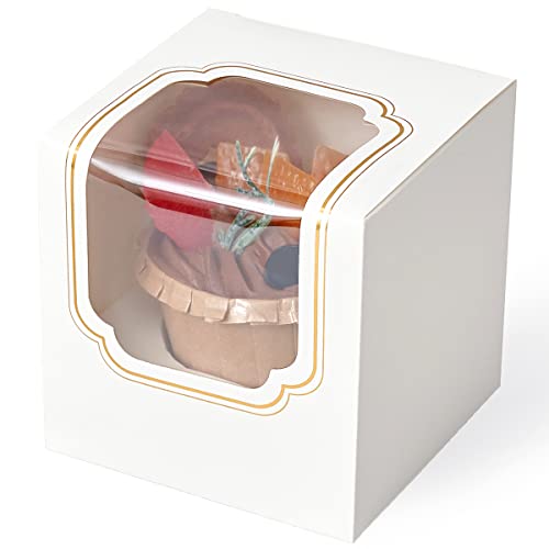Happyhiram Auto Pop Up Bottom Mini-Cupcake-Schachteln Weiß
