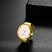 OIDEA Mens Womens Finger Watch: Fashion Round Easy Read Dial Elastic Strap Analog Quartz Finger Watch Ring Gold Stainless Steel Retractable Band Casual Adjustable Ring Watch
