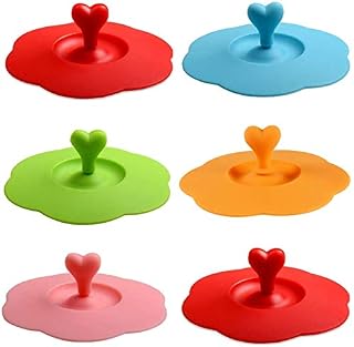 6Pcs Silicone Glass Cup Covers Cup Lids Reusable Anti Dust Cup Covers Coffee Tea Mug Cover for Cups Bowls Mugs Cans