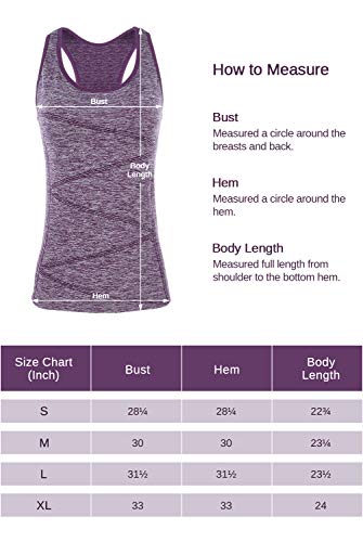 Women's Summer Yoga Tank Tops Racerback Stretchy Activewear Yoga Shirts Quick Dry Running Tops Sports Gym Workout Tops (Purple, Medium) - Thumbnail 7