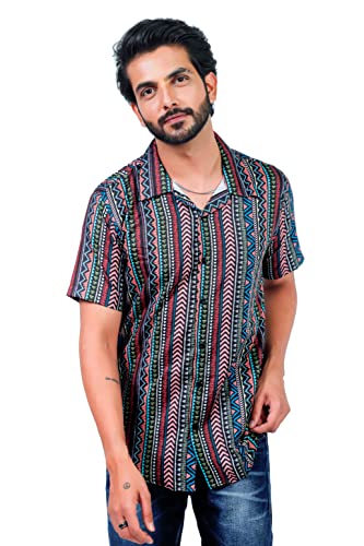 Image of HARPITA Men's Poly Cotton Digital Printed Stitched Half Sleeve Shirt