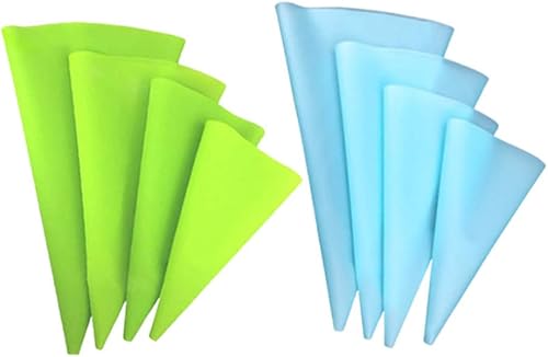 KICHOUSE Bolsa de pastelería 8 unids silicona s glaseado crema s decoración cupcakes pastel decoración herramienta decoración pastel glaseado bolsas