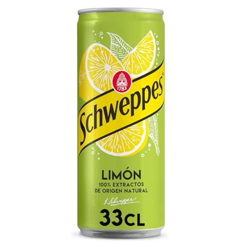 Schweppes Limón, Refresco Bebida Refrescante - Lata 33 cl