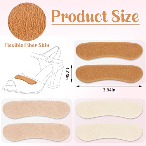 Image of Cutecrop 6 Pair Sandal Shoe Strap Extender Heel Sandal Strap Cushion Strips Heel Grips Liner Insert for Shoes Too Big Preventing Slipping, Rubbing, Non-Slip(Light Color)