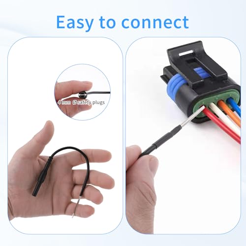 Image of Flexible Spoon Back Probe, 4PCS Multimeter Leads Kit Silicon Flexible Test Back Probe Pins Test Wire Kit Power Probes Compatible with 4mm Banana Plug for Wire Piercing Car Repairing Electrical Testing