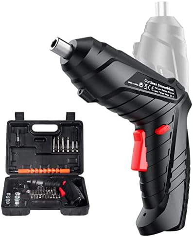 Electric Screwdriver, Rechargeable Cordless Screwdriver with 48Pcs Screwdriver Set, Pivoting Handle&LED Light, GHavii 3.6V Power Screwdriver with Carrying Case