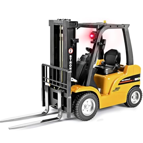 Image of KidsFaves Giant Remote Control Forklift 1:10 Scale 13 Inches Tall 8-Channel Full-Featured Forklift Construction Toy Truck Rc Truck Toy Birthday Gift Idea for Kid