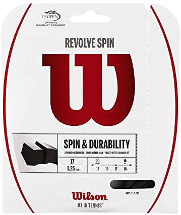 WILSON Sporting Goods Revole Spin 16 Black Tennis String - 16 gauge set
