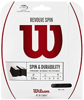 WILSON Sporting Goods Revole Spin 16 Black Tennis String - 16 gauge set