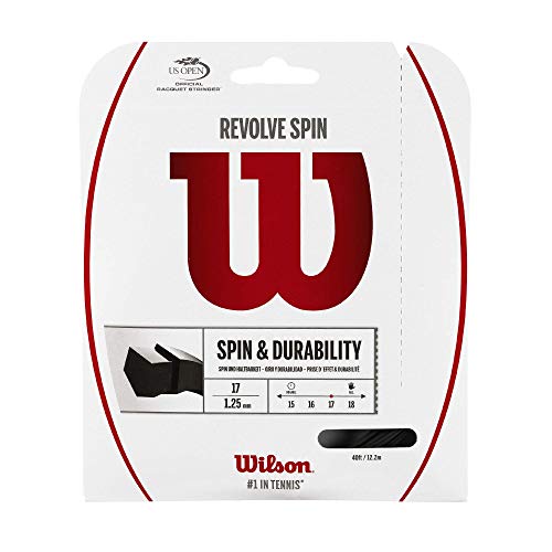 WILSON Sporting Goods Revole Spin 16 Black Tennis String - 16 gauge set