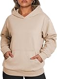 Eytino Women Plus Size Oversized Sweatshirt Casual Long Sleeve Pocket Pullover Hoodies Tops 2025 Fall Outfits,4X Khaki