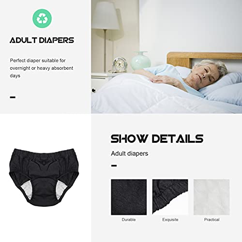 DOITOOL Fralda de adulto reutilizável, fralda para adultos, lavável e livre de vazamentos, roupa ínt