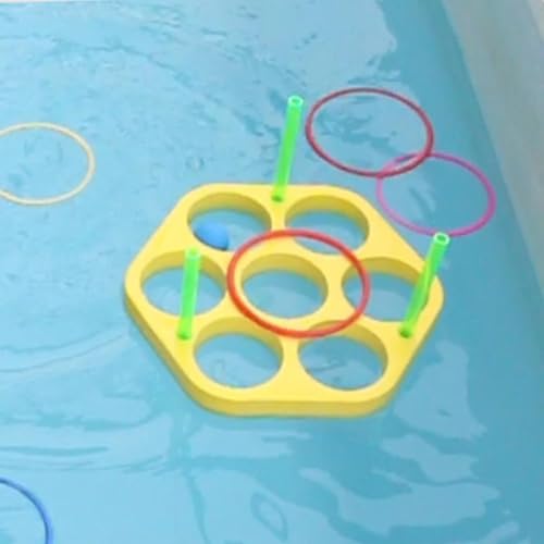 Juego de lanzar aros para piscina y jardín con flotadores de espuma para toda la familia 3