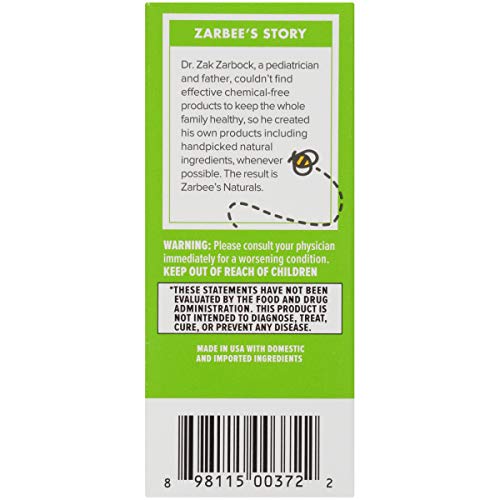 Zarbee's Children's Cough Syrup + Mucus With Dark Honey, Vitamin C, Zinc & Ivy Leaf Extract, Drug & Alcohol-Free, Cherry Flavor, 2Fl Oz #TOP3