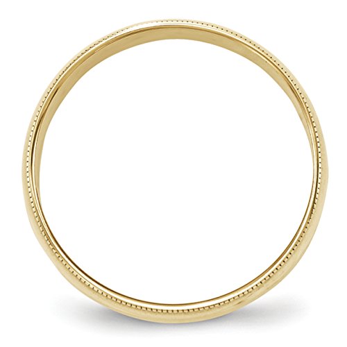 Solid 10k Yellow Gold 6 mm Round Milgrain Wedding Band Ring2