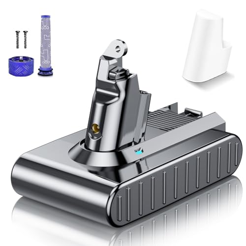 V6 Akku für Dyson Powtree Ersatzakku für Dyson V6 DC62 SV03 DC58 DC59 DC61 DC72 DC74 SV04 SV05 SV06 SV07 SV09 Animal Absolute Staubsauger (2 Filter + 1 Akku Schutzkappe + 2 Schrauben)
