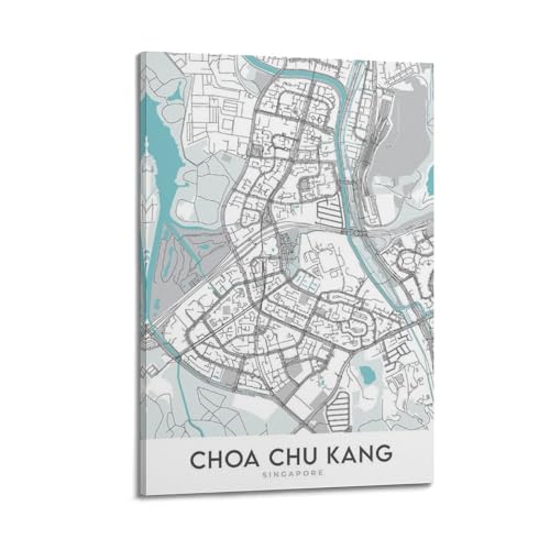 Poster Choa Chu Kang minimaliste : cadre photo toile déco murale 20x30cm