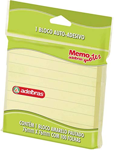 Bloco de Recado Autoadesivo Memonote, Adelbras 0812000003, Multicor