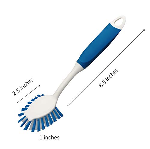PHYEX 8-Pack Kitchen Diffusion Type Scrub Brush for Cleaning Dishes Pots Pan Sink and Bathroom with Comfortable Long Handle - Thumbnail 2