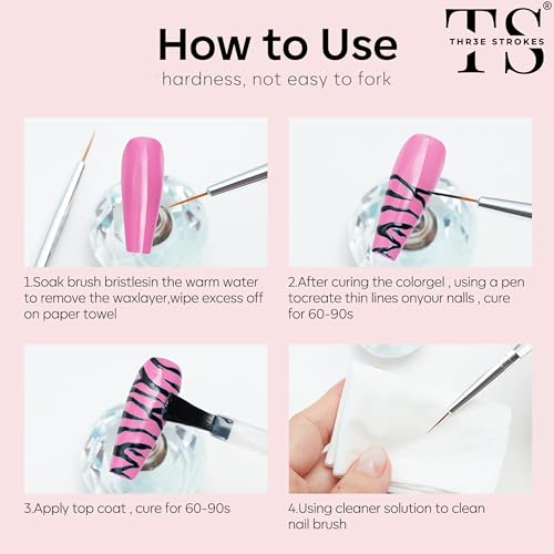 Image of THR3E STROKES Gel Nail Polish Set Gel Polish Orange Hot Pink Blue Yellow Green Purple Vibrant Spring Summer Gel Polish 7ML (UV /LED LIGHT REQUIRED) (GULABI PINK (GP233), 7.5ML)