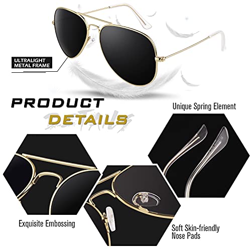 Image of GQUEEN Classic Pilot Polarized Sunglasses Men Women Retro Shades UV400 MOS1