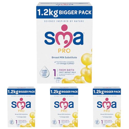 SMA First Infant Baby Milk Powder Formula, from birth, 1.2 kg (Pack of 4)