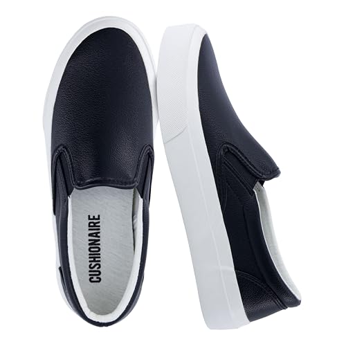 CUSHIONAIRE Ferris Fashion Slip On Sneakers for Women – Laceless Everyday Casual Womens Shoes with Cushioned Insole and Flexible Sole for Effortless Comfort and Style