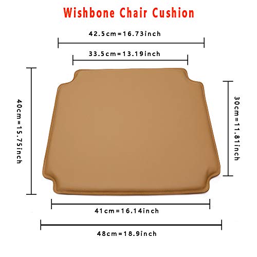 Vodur Wishbone Chair Cushion, Quality Pu Filled Foam Chair Cushion Pads, Seat Cushions For Hans Wegner Ch24 Y Chair (Brown) #TOP2