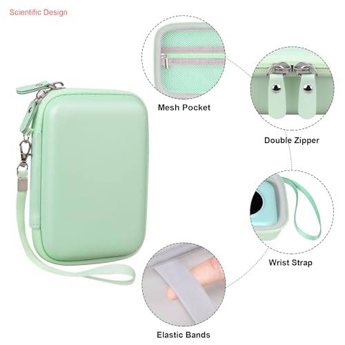 Image of Elonbo Carrying Case for Digital Camera, Camera Hard Travel Bag, Rose Green+ Green