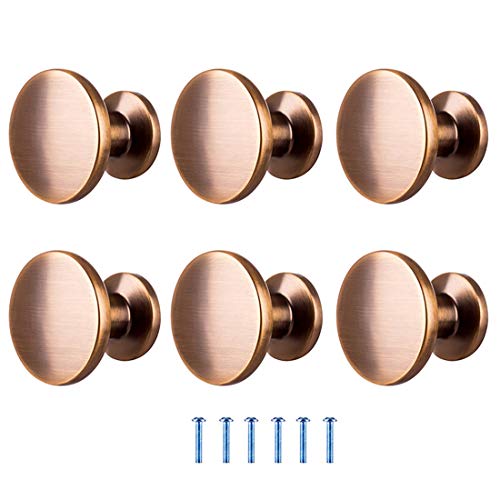 Batop Lot de 6 Bouton de Meuble Laiton, Boutons de Tiroir Vintage Poignee de Meuble Décoration Porte Meuble Tiroir, 29x29x24mm Cover