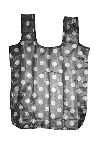 Nerthus FIH 309 Bolsa de la compra reutilizable plegable, Lunares Gris, Lavables, Ecológicas para Poner Las Frutas y Verduras de Bolso Compra Reutilizables Bolsas de Supermercado