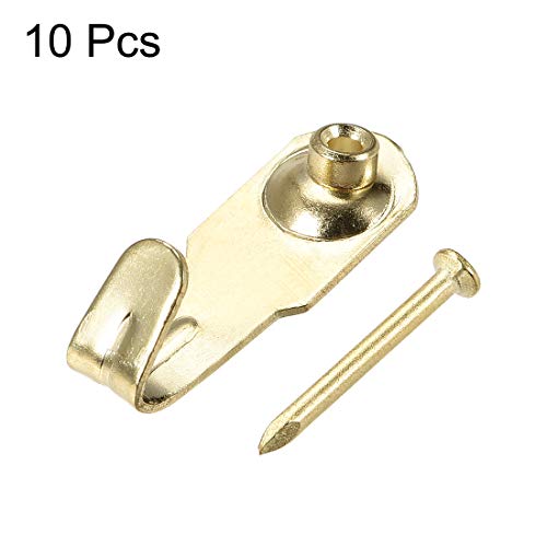 Image of uxcell Picture Hangers, Photo Frame Hanging Hooks Kit with Nails for Wall Mounting, Holds 20 lbs, 10 Pcs
