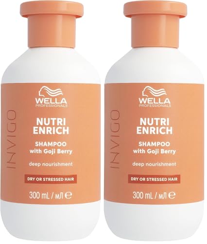 Wella Professionals INIVIGO NUTRI-ENRICH Champú de Nutrición Profunda - Nutre el cabello seco y dañado - Con Ácido Oleico y Bayas de Goji, 300ml (Paquete de 2)