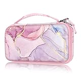 Fintie Carrying Case for Nintendo Switch OLED Model 7.0"/Switch 6.2", Portable Traveler Protective Cover Storage Bag w/10 Game Card Slots & Inner Pocket for Switch Console Joy-Con (Dreamy Marble)