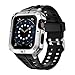 T-ENGINE Metal Case Compatible with Apple Watch Series 7/8 (45mm) for Series 6/SE/5/4 (44mm), One-Piece Metal Case with TPU Band for Series 6 5 4 SE 44mm Series 7 8 45mm