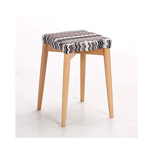 Taburete de madera maciza asiento auxiliar de sofa y tocador 2