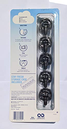 Image of Febreze Car Air Freshener, Set of 5 Gain Scent Clips plus Bonus Storage Case