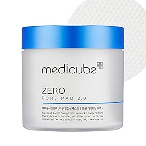 Medicube Zero Pore Pads 2.0 – Dual-Textured Facial Toner Pads for Exfoliation and Minimizing Pores with 4.5% AHA Lactic Acid & 0.45% BHA Salicylic Acid – Ideal for All Skin Types – Korean Skin Care
